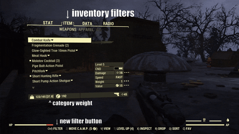 Better Inventory мод Fallout 76