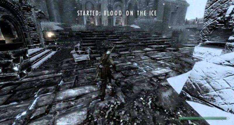 Кровь на снегу в Skyrim